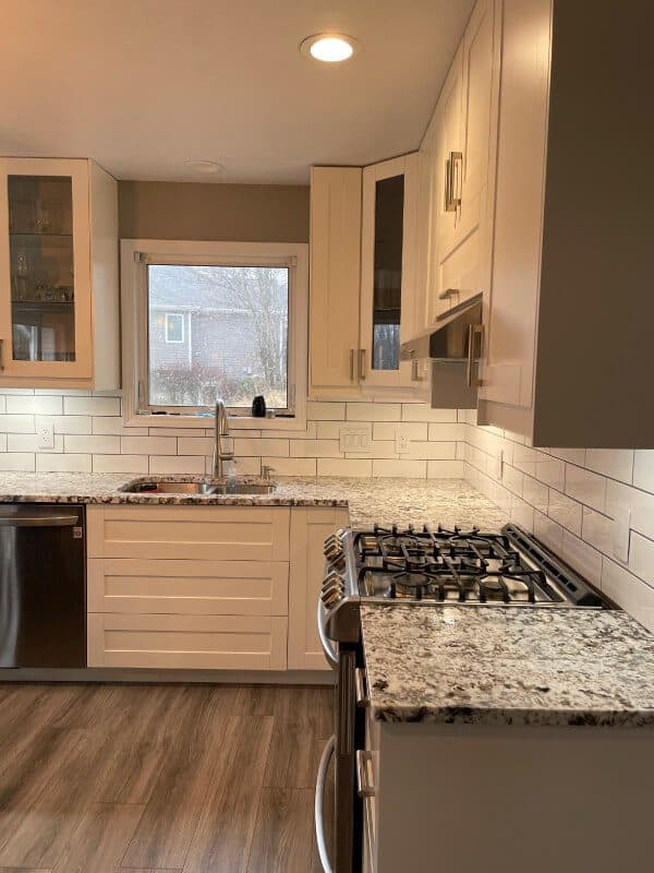 Modern kitchen with granite countertops