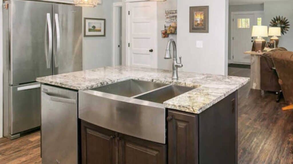 Modern kitchen with granite countertops