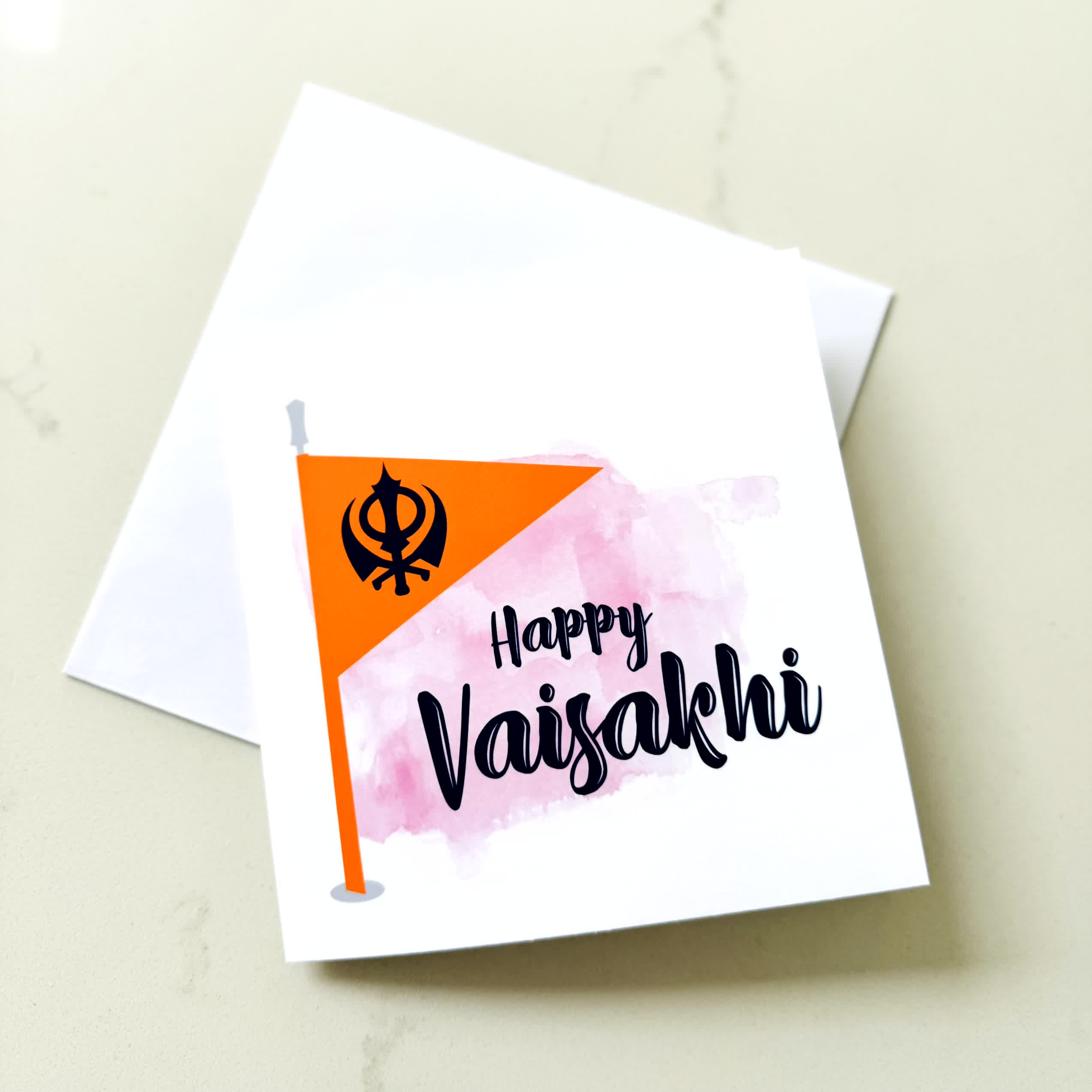 Vaisakhi Greeting Card Pink