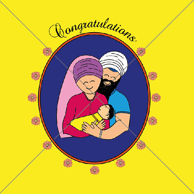 sikh newborn card picture