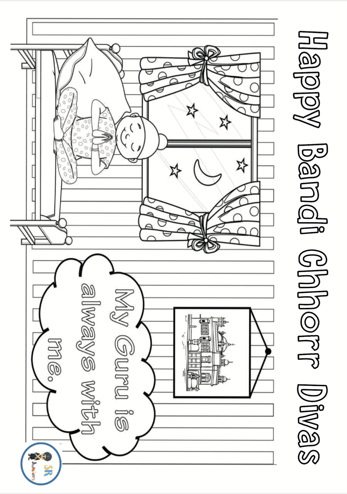 Diwali bandi chhorr colouring page