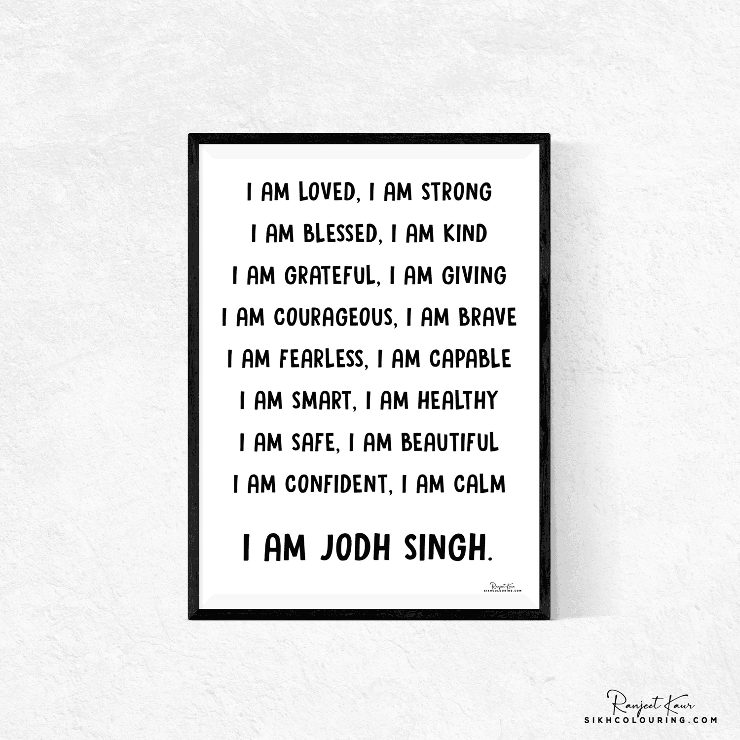 Khalsa affirmation black