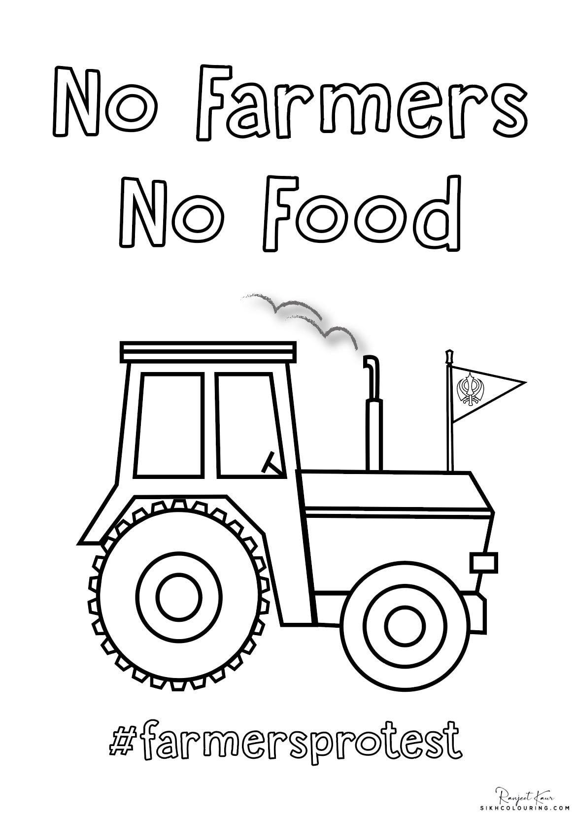 No farmers no food colouring sheet