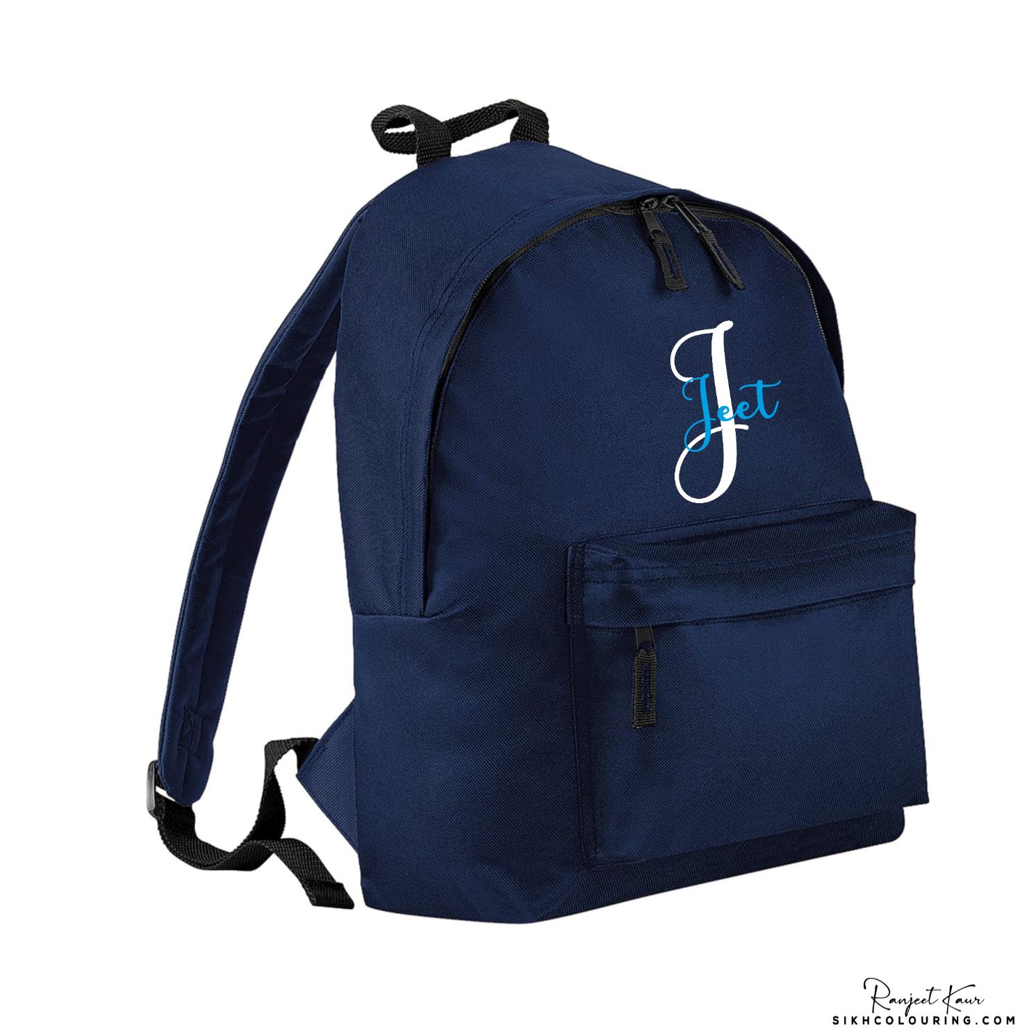 personalised backpack blue