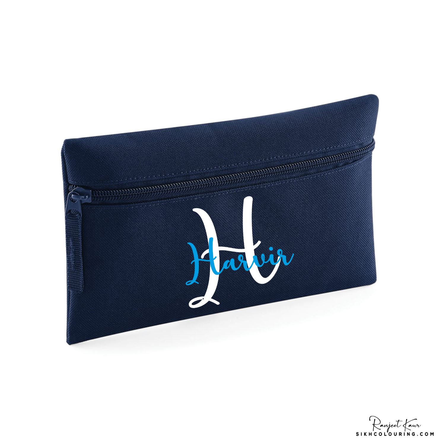 personalised pencil case blue