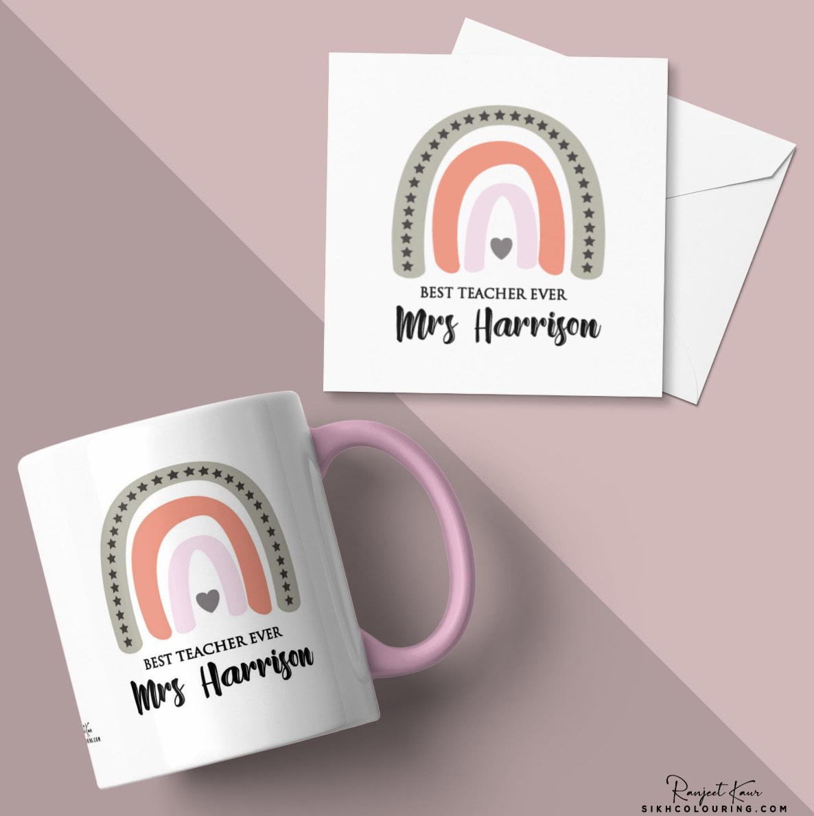 Rainbow card mug