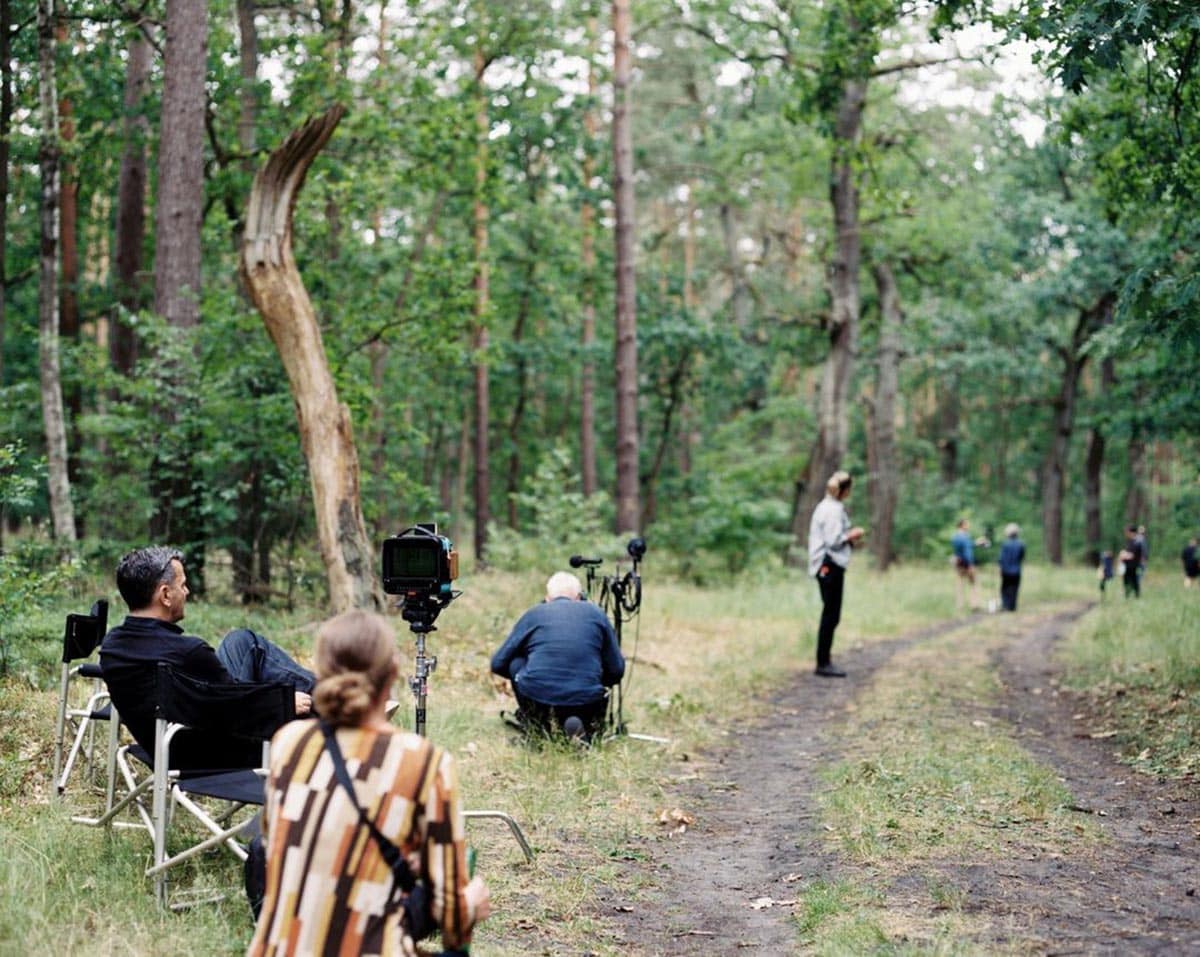 Christian Petzold on the set of Afire