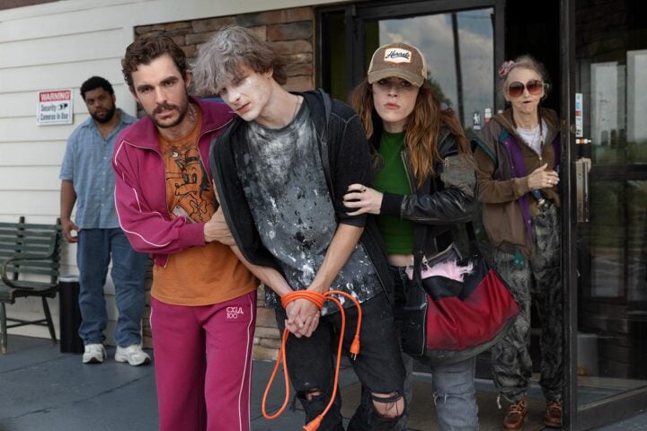Macon Blair, Dave Franco, O'Shea Jackson Jr., and Kiernan Shipka on Idiots