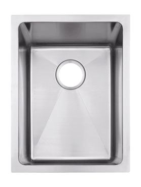15" Near Zero Radius Small Undermount Stainless Steel Single Bowl Kitchen, Bar, Prep Sink 15 Gauge NZR-1520