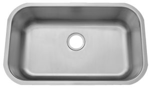 30" ADA Undermount Stainless Steel Large Single Bowl Sink: ADA-3018 (5.5" Depth)