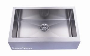 33" Apron Farmhouse Single Bowl Stainless Steel Sink with Flat Front: BEL-820-DOM (16 gauge)