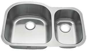 32" Ellis 70/30 Undermount Stainless Steel Double Bowl Kitchen Sink 18 Gauge EL-0421