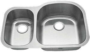 32" Ellis 30/70 Undermount Stainless Steel Double Bowl Kitchen Sink 18 Gauge EL-0421R