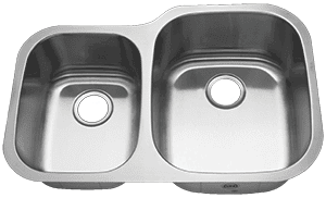 31" Ellis 40/60 Undermount Stainless Steel Double Bowl Kitchen Sink 18 Gauge EL-3121R