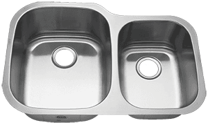 31" Ellis 60/40 Undermount Stainless Steel Double Bowl Kitchen Sink 18 Gauge EL-3121