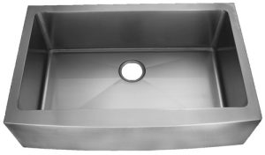 33" Near Zero Radius Curved Front Stainless Steel Single Bowl Apron Kitchen Sink 15 Gauge NZRA-3320
