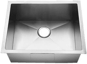 High-quality stainless steel undermount sink with near-zero radius edges. Perfect for modern kitchen.