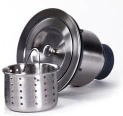 Stainless steel commercial food processor with metal bowl and lid for professional kitchens.