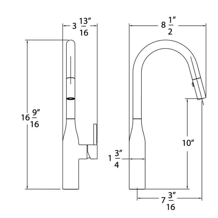 Technical drawing of a stainless steel kitchen sink with dimensions.