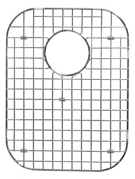 Stainless steel sink grid for protecting and organizing kitchen sinks.