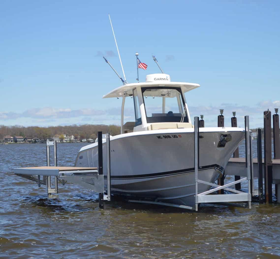 High-quality boat dock and marine equipment for optimal watercraft storage and maintenance.