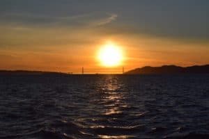 Sunset over the Golden Gate Bridge