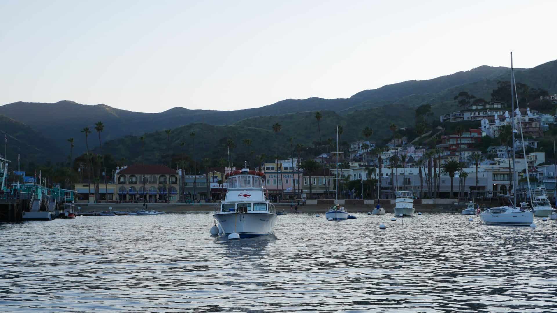 Avalon, Catalina Islands, California, view from boat