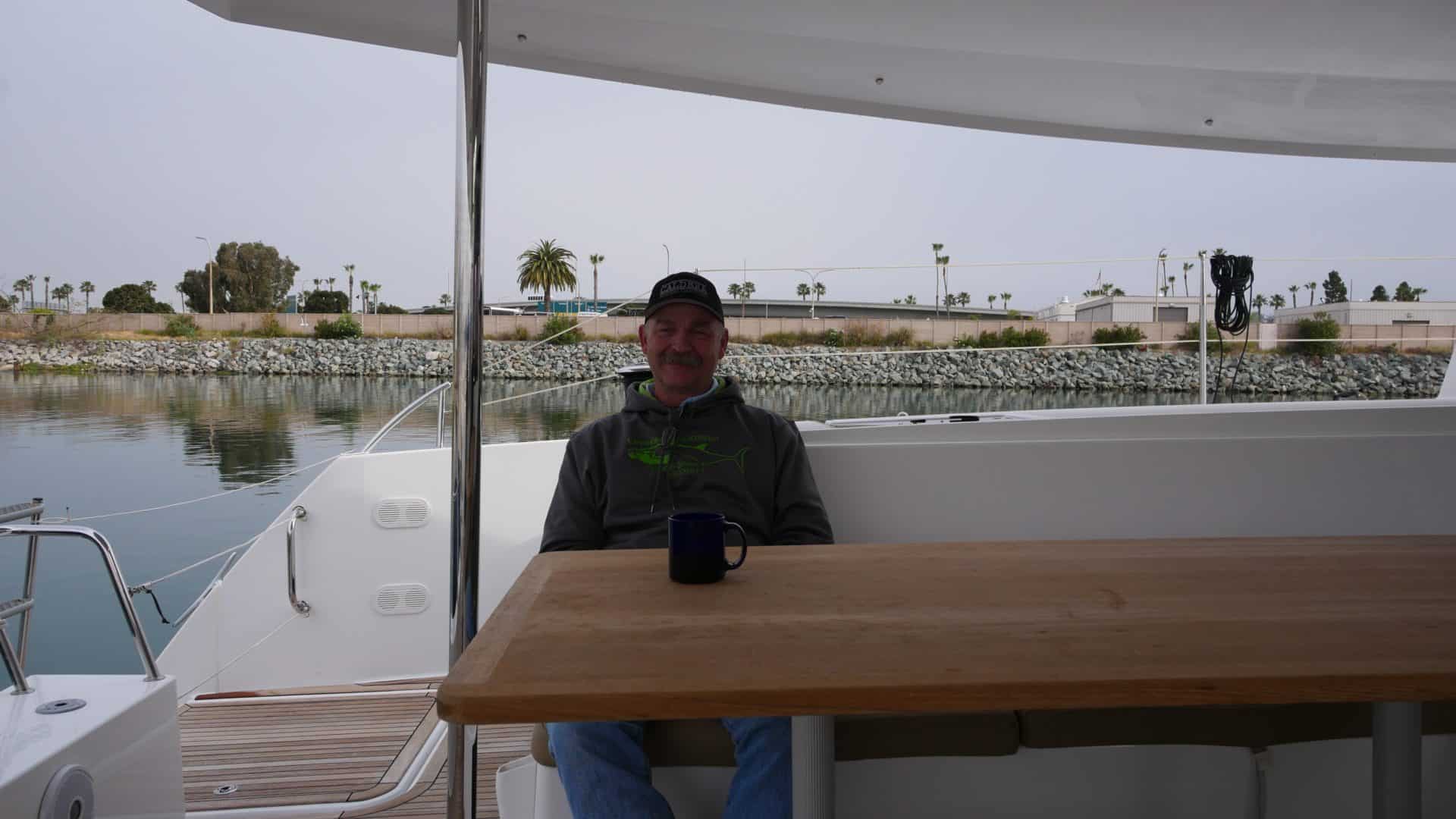Tim having his morning coffee