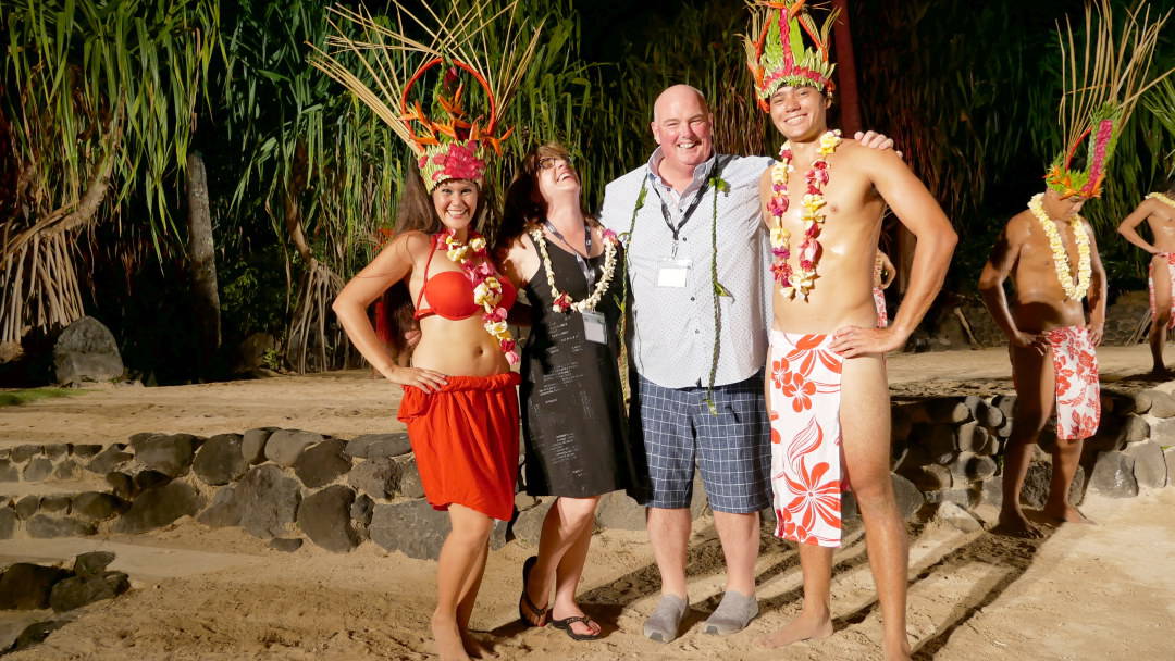 Kate, Kirk, and dancers standing together