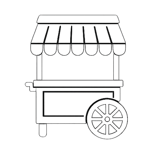 Mobile food cart for branding and marketing purposes, ideal for small businesses and street vendors.
