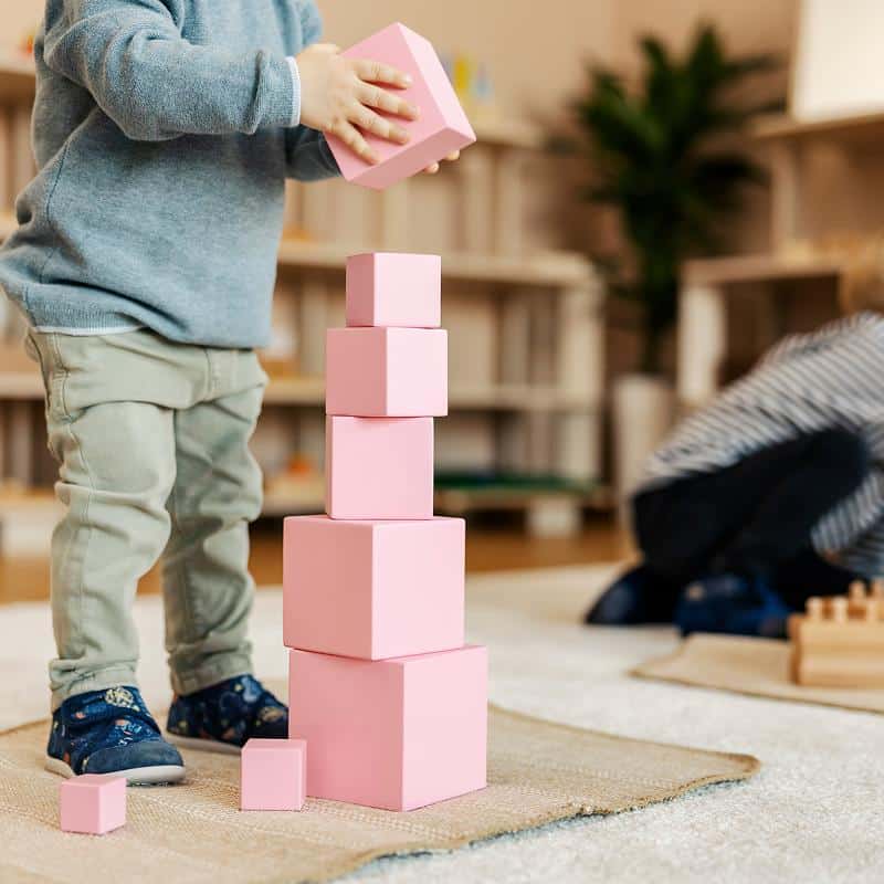 kindergarten building with blocks