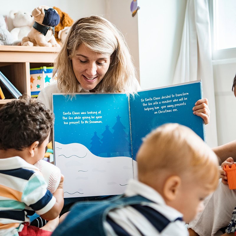 teacher reading students book