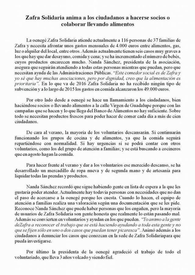 zafra-solidaria Comunicado de Zafra Solidaria