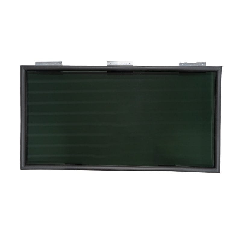 Tinted glass hinge blind window for improved privacy and light control. Perfect for outdoor or indoo.
