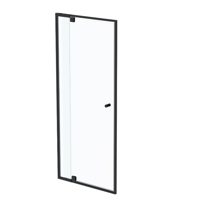 Trilogy Semi Frameless Adjustable Width Shower Screen 800mm x 1950mm – Matt Black