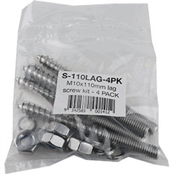 M10 x 110mm LAG Screw Kit 4 Pack