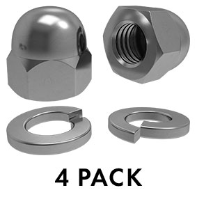 M12 Dome Nut w/Washer SS316 4pk
