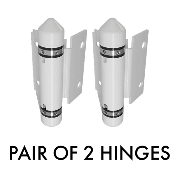 Master Range Glass to Wall/Square Post Hinge Set Matt White