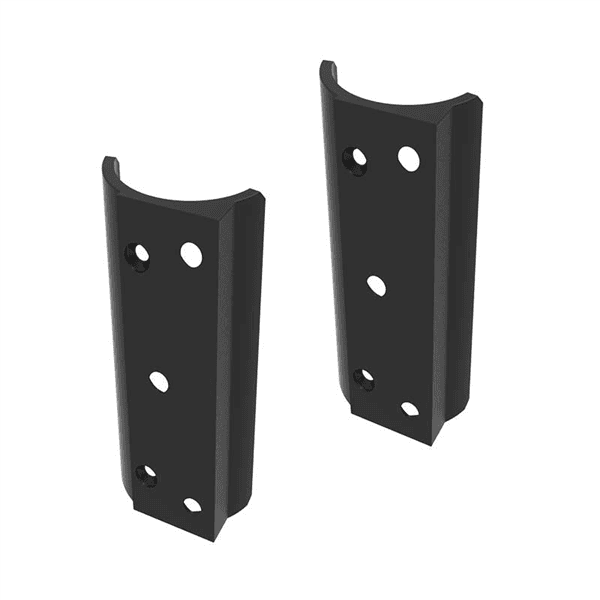 Polaris 125 Series - Glass to Round Post Backing Plate 2pk - Matt Black
