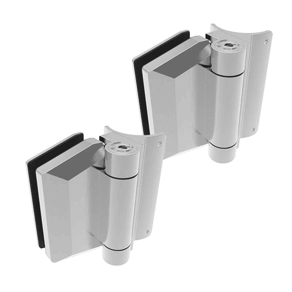 Polaris 155 Series – Glass To Round Post Hinge Set – Satin