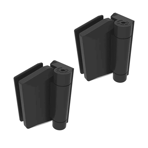Polaris 155 Series Glass To Wall Hinge Set Matt Black
