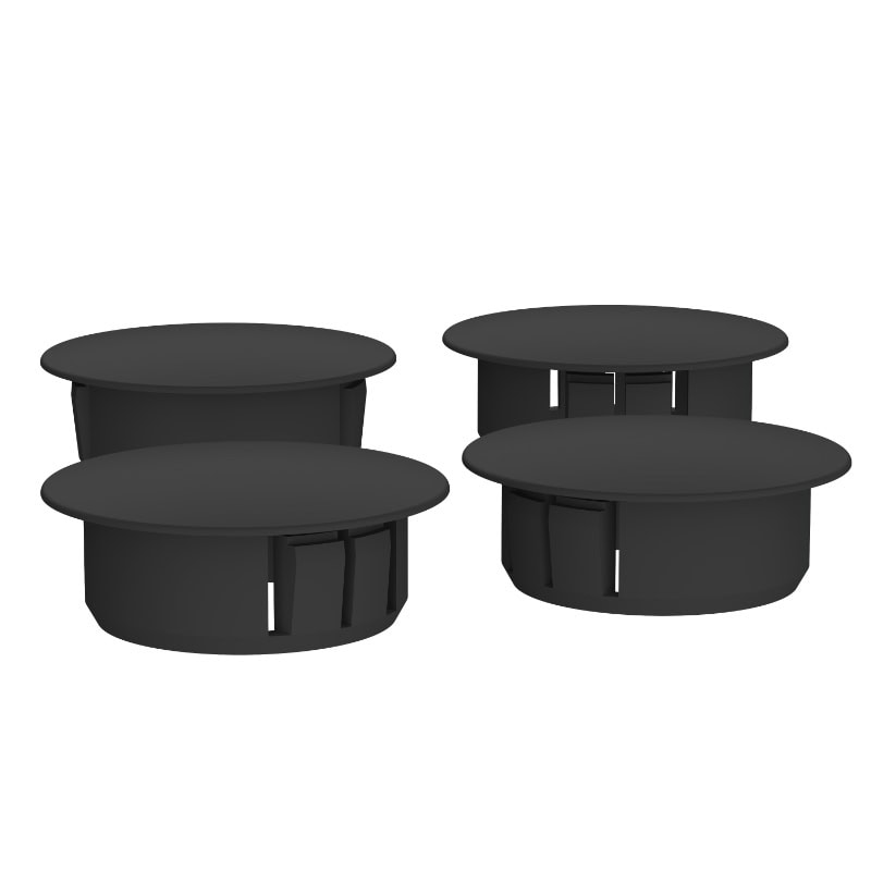 Six Star Post Plug 32mm Diam 4Pk Black