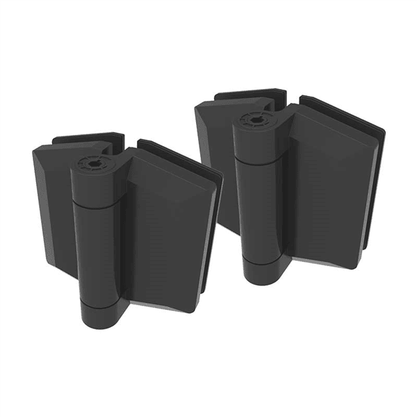 Polaris 155 Series Glass To Glass Hinge Set Matt Black