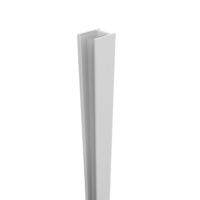 Dry Glaze U Channel 2100mm Long Suits 10mm Glass Matt White