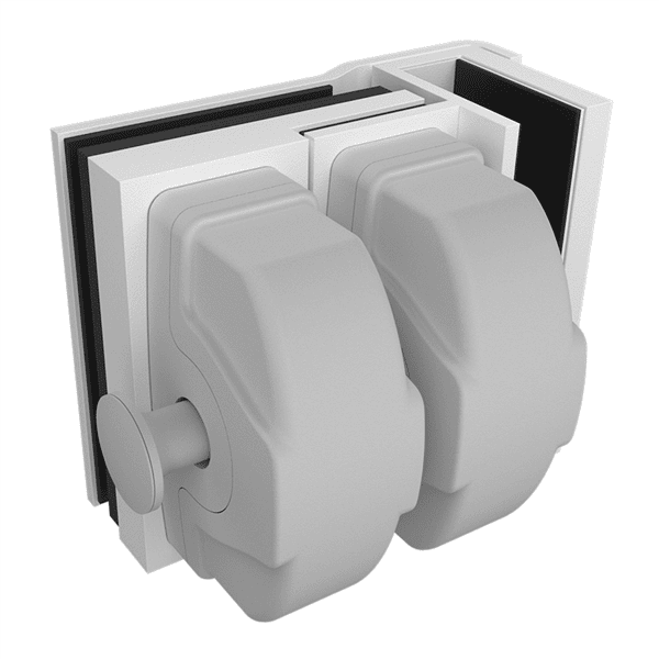 Master Range – Glass To Glass External 90° Latch Kit – Matt White