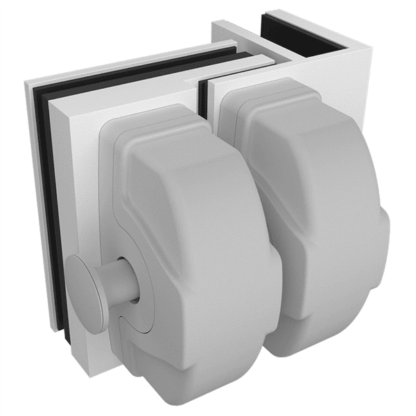 Master Range - Glass to Glass Internal 90° Latch Kit - Matt White