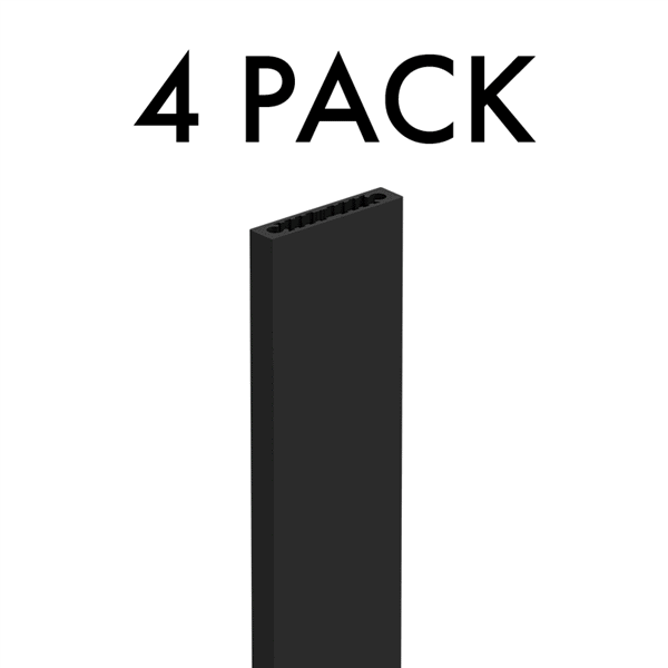 VISOR Aluminium 50x10mm Baluster 1200mm Long Matt Black 4pk