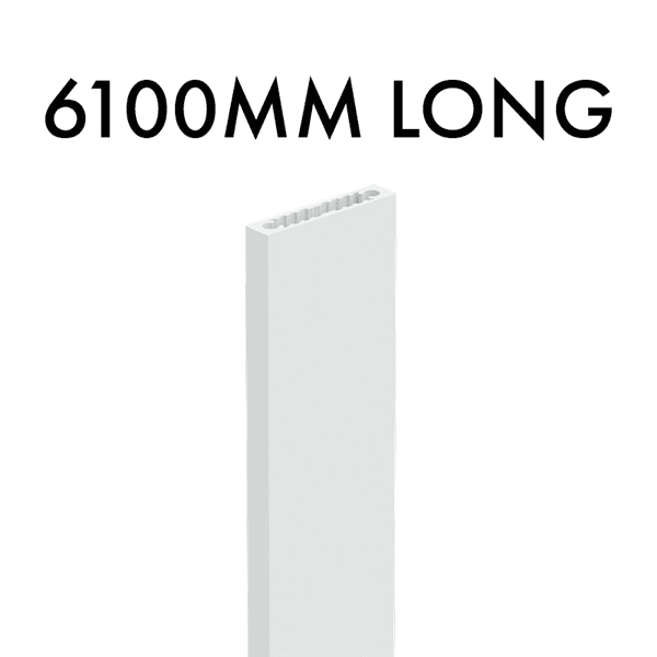 VISOR Aluminium 50x10mm Baluster 6100mm Long White