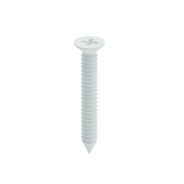 VISOR 8g x 25mm Countersunk Screw White 50pk
