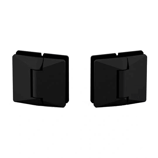 Atlantic 530 Soft Close Glass to Glass Hinge Set Matt Black